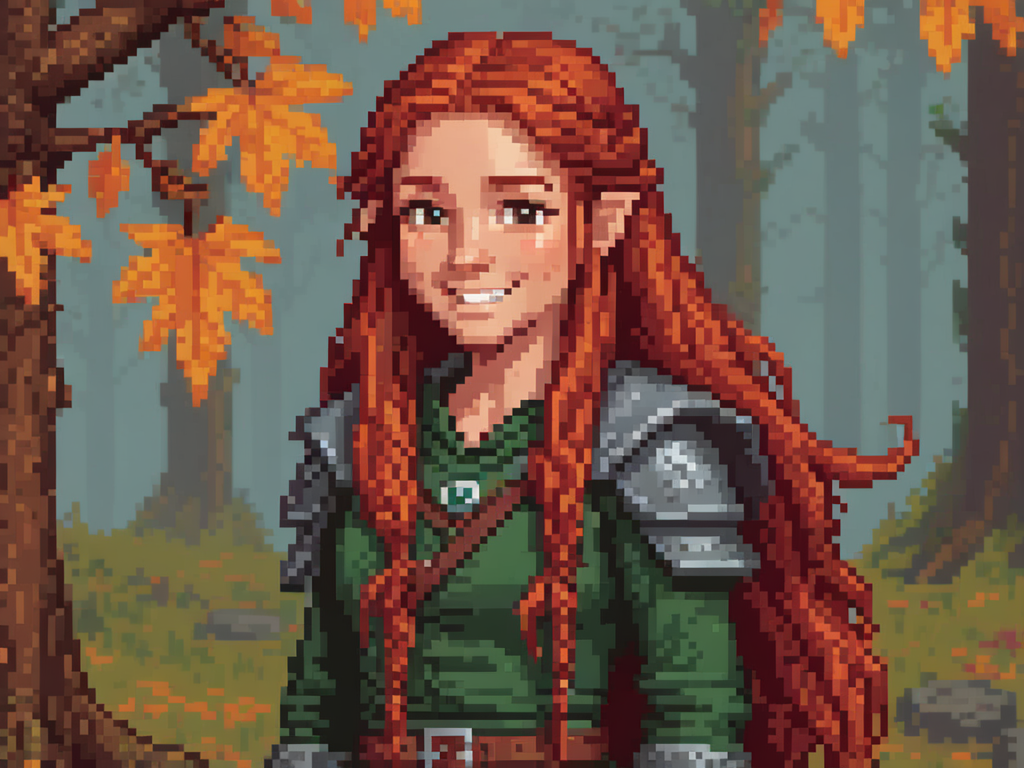 31073234-4284664428-pixel art of a 15yo girl, druid with long red hair, autumn, cinematic film still, from Dungeons & Dragons, rugged clothes, sweet.png